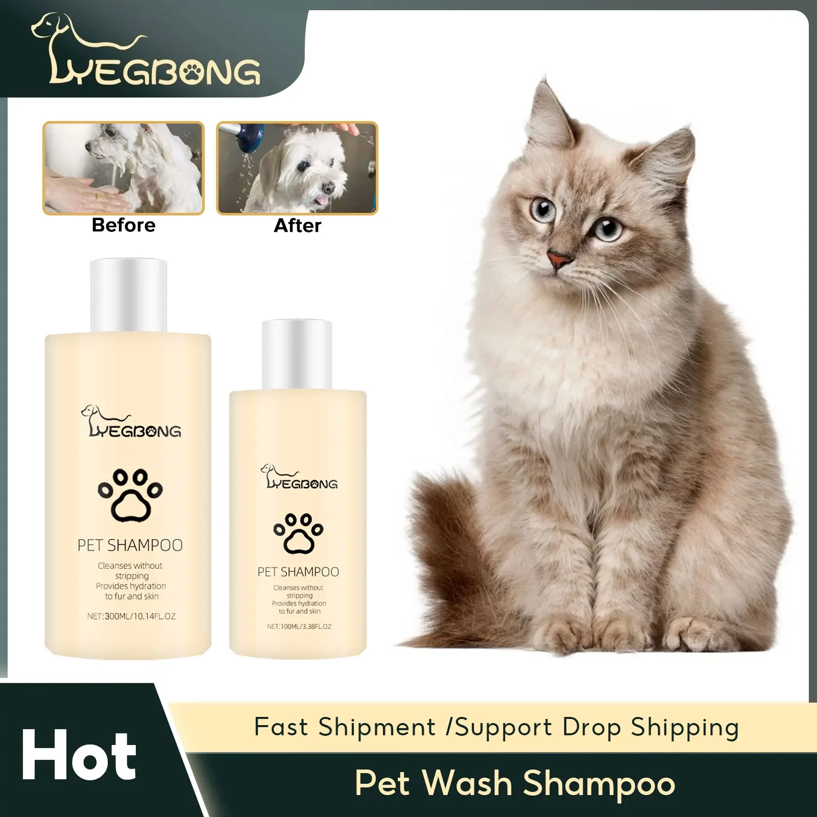 Pet Shampoo Cats and Dogs Gentle Cleansing Natural Formula Smooth Non Tangling Fur Fragrance 1005007383759878