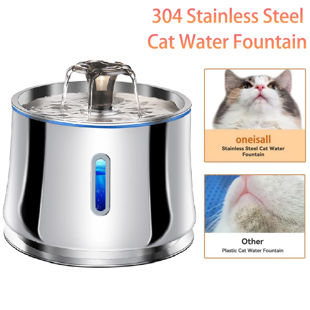 Petavista 2.5L Cat Water Fountain Stainless Steel Automatic Cat Drinker Fountain For Cat Water 1005007389971664