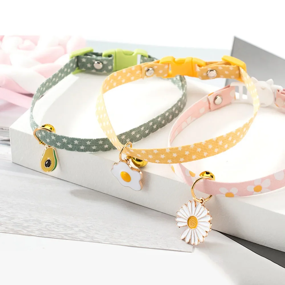 Quick Release Cat Collar with Bell & Cute Pendants Adjustable Safety Kitten Collars for Girl Boy 1005007391624934