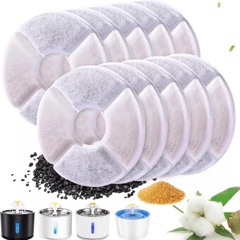 12Pcs Cat Water Fountain Activated Carbon Replacement Filter for 1.6L Automatic Pet Cat Water 1005007391701917
