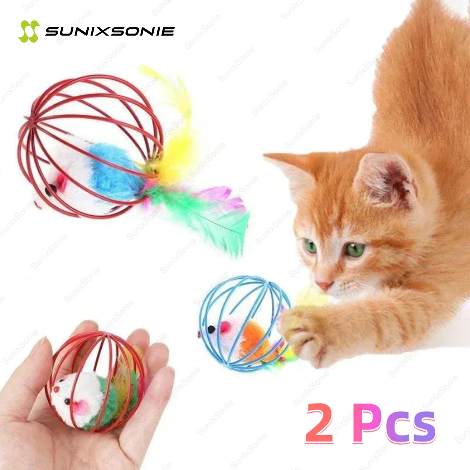Cat Pet Toy - Random Color Mouse Ball Cage for Kittens - Pet Supplies and Accessories for Felines 1005007409420749
