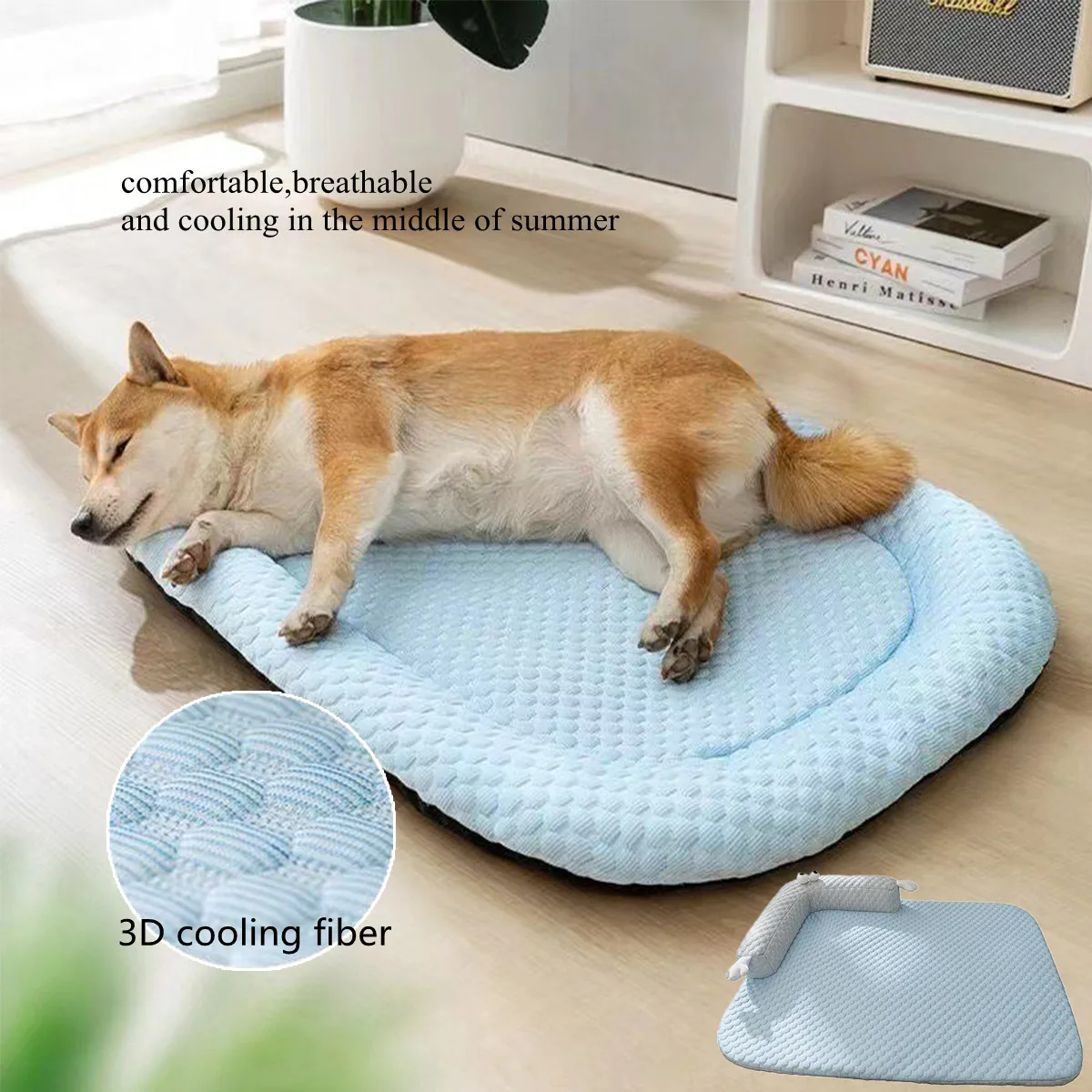 Dog Cooling Bed Mat Big Eyed Monster Cartoon Breathable Soft Ice Silk Sleeping Pad for Cat 1005007409513667