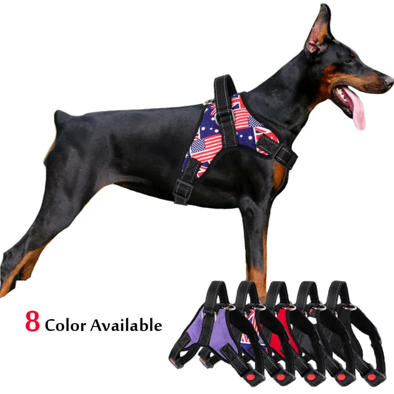 Small Medium Large Dog Harness Nylon Reflective Collar Vest Harnesses For Dogs Training Husky 1005007413030439