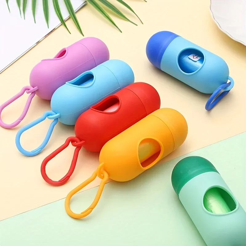 Pill Shaped Poop Bags Dispenser Garbage Holder Dispenser Pet Supplies For Dogs Collars And Leashes 1005007417601989