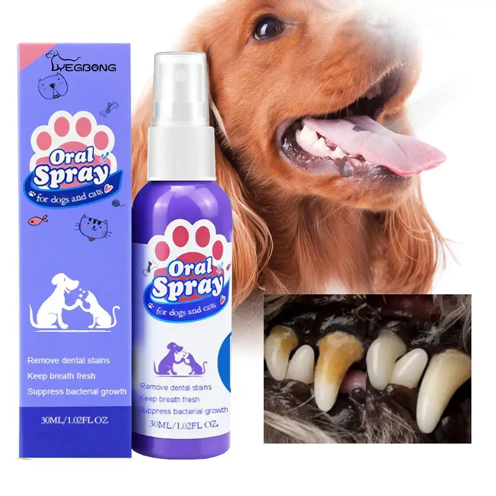 Pet Dental Spray Reduces Plaque & Tartar Buildup Dog Cleaning Bad Freshener Breath Teeth Mint Spray 1005007418919362