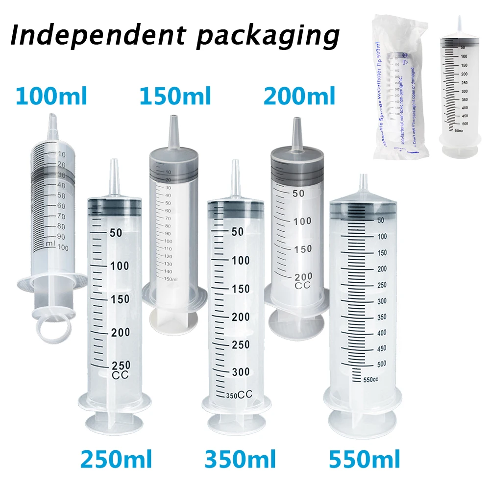 Large Capacity Syringes100ml/150ml/200ml/250ml/350ml/550ml With 30 100cm Hose Plastic injector Pump 1005007422756811