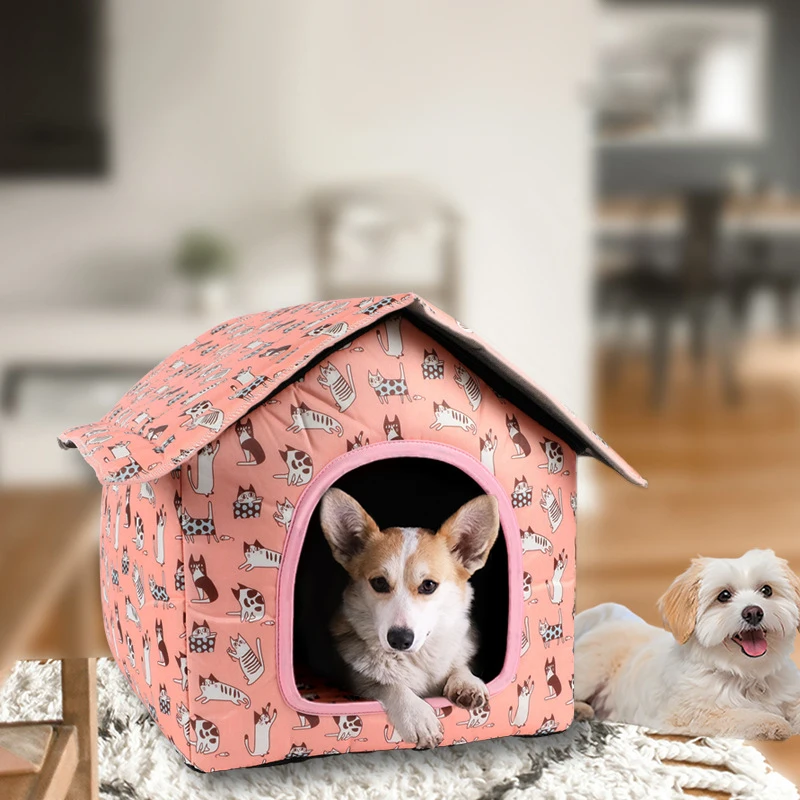 Waterproof Cat House for Outdoor Waterproof Cats Dog Houses Villa Tent Collapsible Pet Shelter 1005007425357583