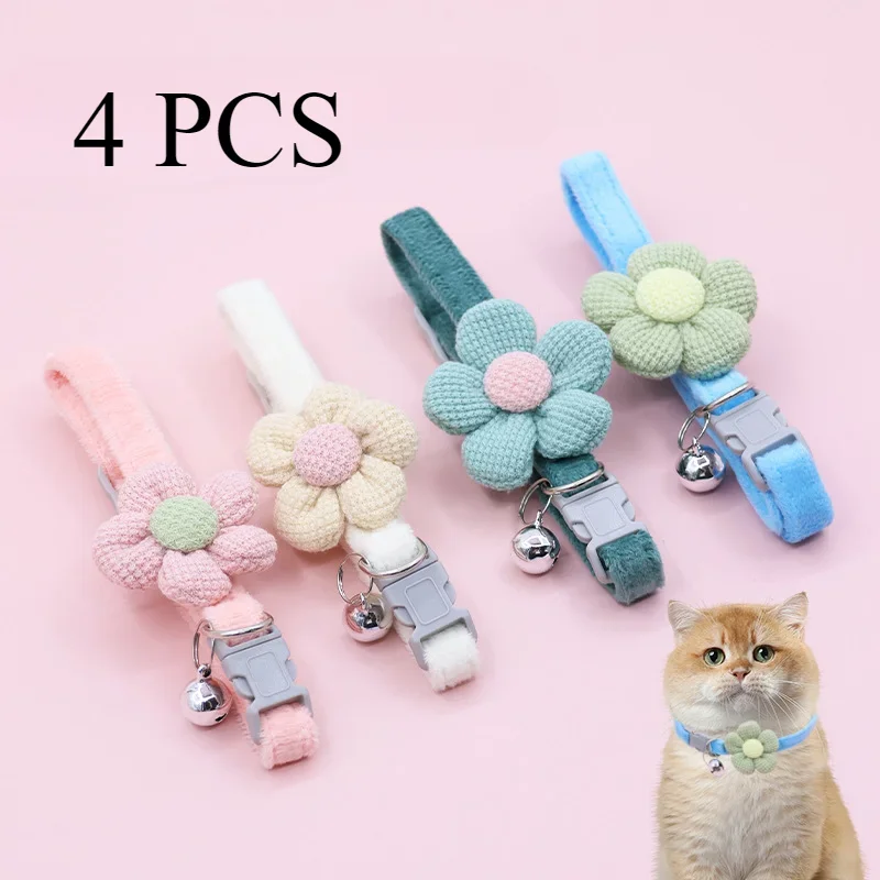 Cartoon Pet Supplies Safety Pet Collar Small Dog Cat Bow Bell Lovely Flowers Bell Dog Necklace Neck 1005007428242986