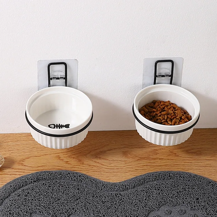 Wall-Mounted Ceramic Cat Dog Bowls Pet Cat Puppy Feeding Product Food Water Bowl For Cat Dog Pet 1005007431870219