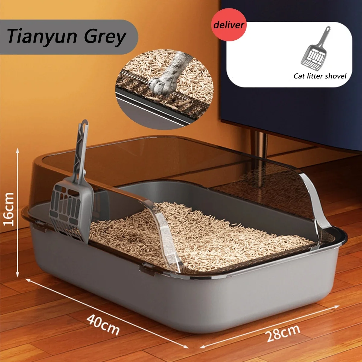 Open Type Cat Litter Box Semi Enclosed Splash Proof and Easy Clean Cat Toilet Cleaning Cat Litter 1005007432249610