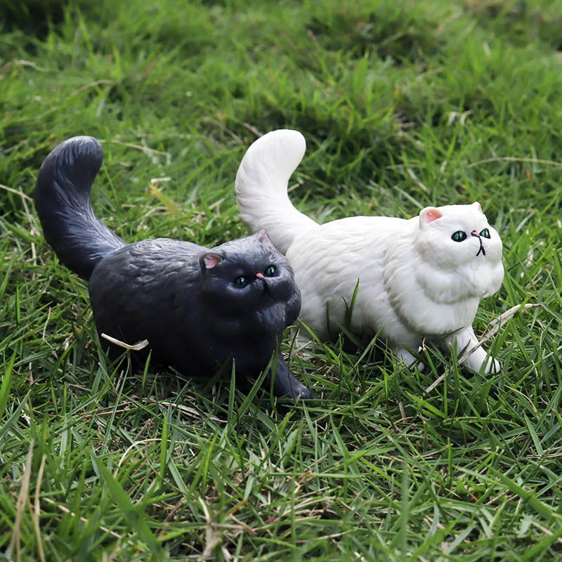 Simulation Persian cat model pet kitten ornament home desktop Felis catus decoration 1005007432279160