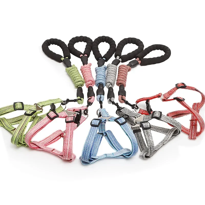Dog Harness 1.2M Leash Set for Small Dogs Adjustable Puppy Cat Harness Vest Poodle Chihuahua Pug 1005007433139653