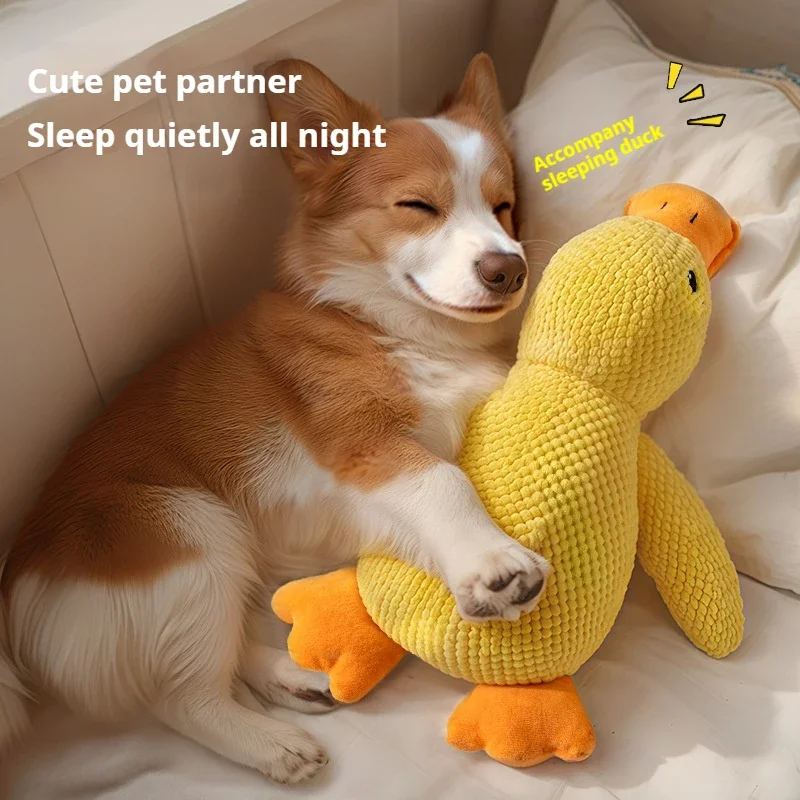 Dog toy plush companion sleeping duck bite resistant teeth grinding sound relief duck sound toy 1005007444817260