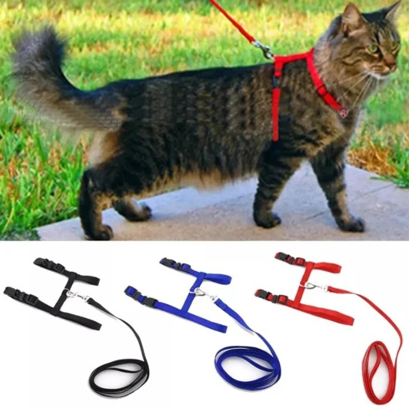 Cat Collar Harness Leash Adjustable Nylon Kitten Halter Pet Traction Puppy Dog Product Belt 1005007449801946