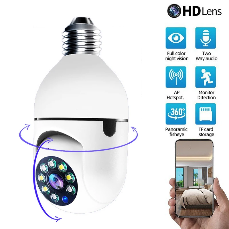 4G WiFi IP Camera E27 Bulb Cam 3MP Wireless Baby Monitor AI Tracking Security Video Surveillance 1005007450059427
