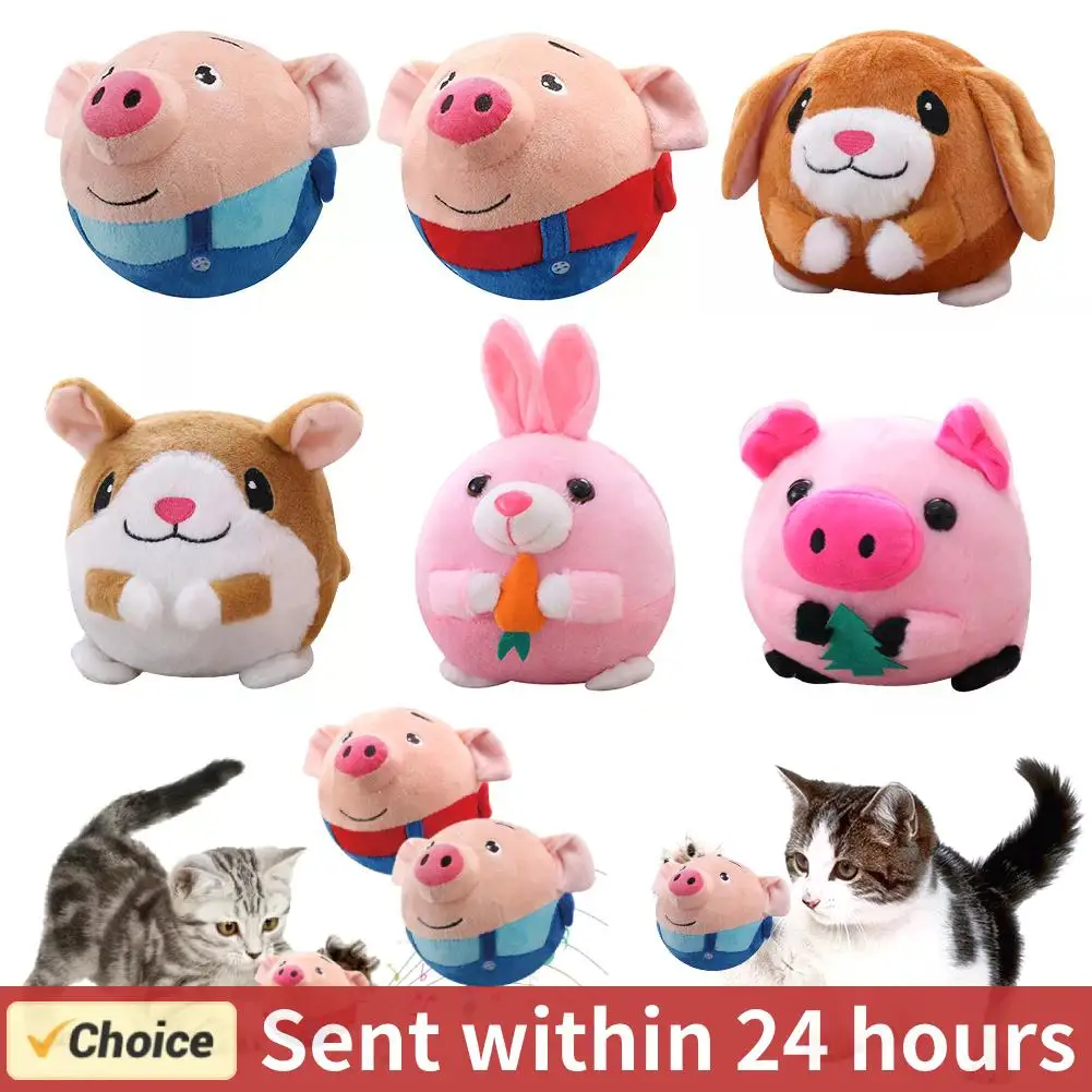 Electronic Pet Dog Toys Music Vibration Bouncing Ball Bite Puppy Ball Active Moving Pet Plush Sing 1005007455321850