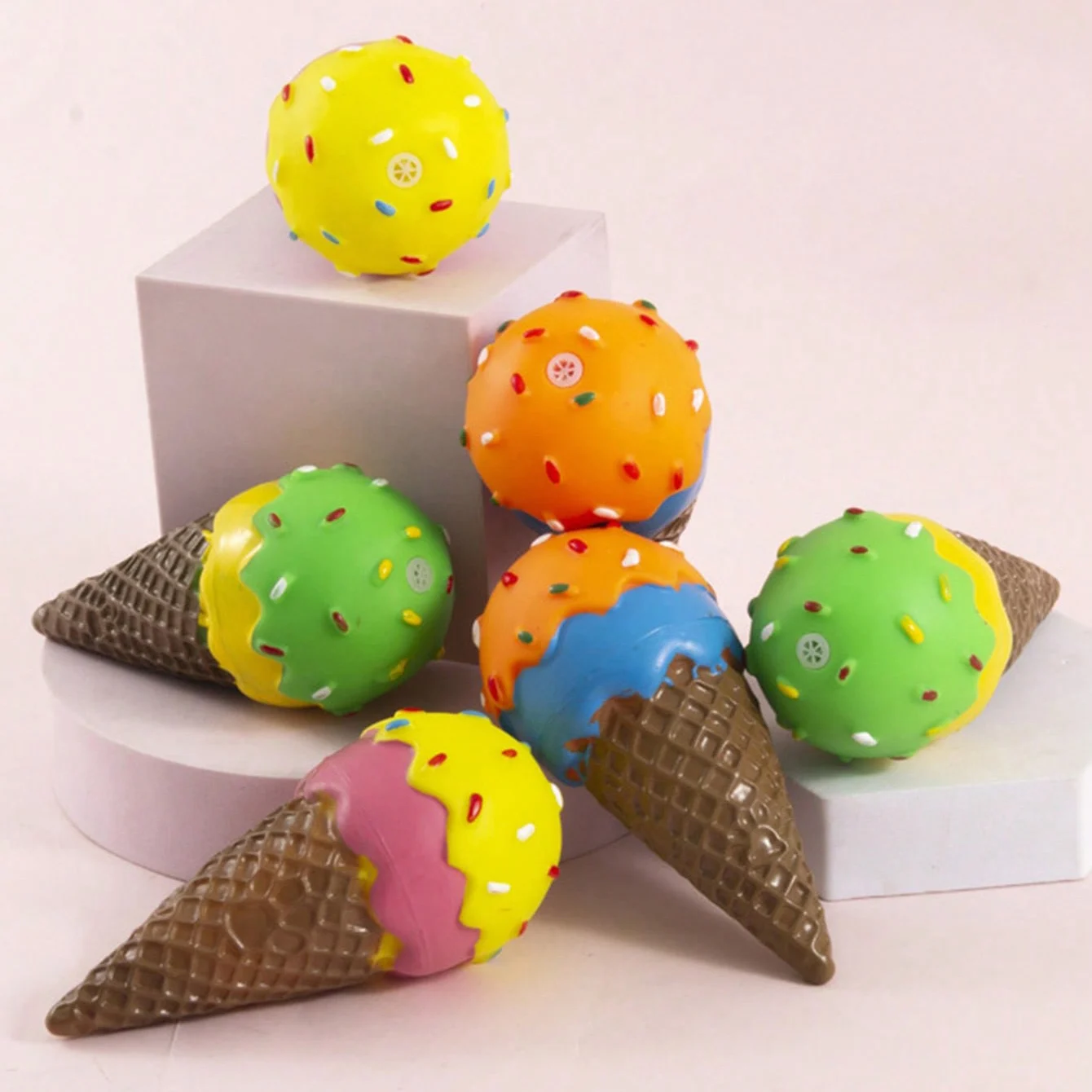 1pc, Dog Squeaky Toy, Interactive Ice Cream Cone Shaped Chew Toy for Dogs 1005007458717033