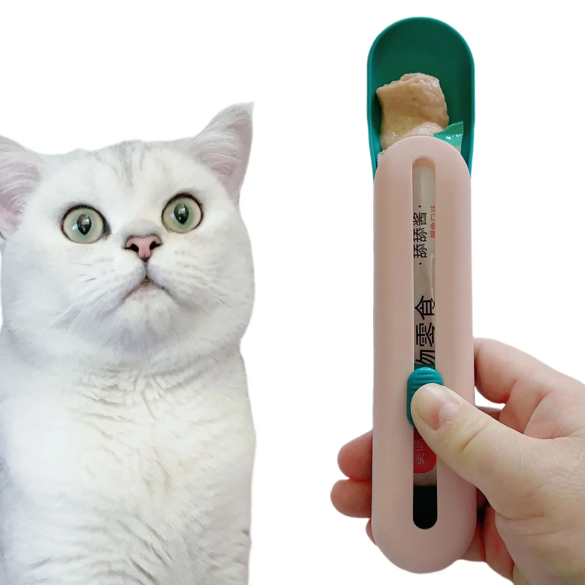 Cat Strip Squeeze Spoon Cat Strip Feeder for Lickable Wet Treats Pet Liquid Snack Feeding Tool Cat 1005007460513298