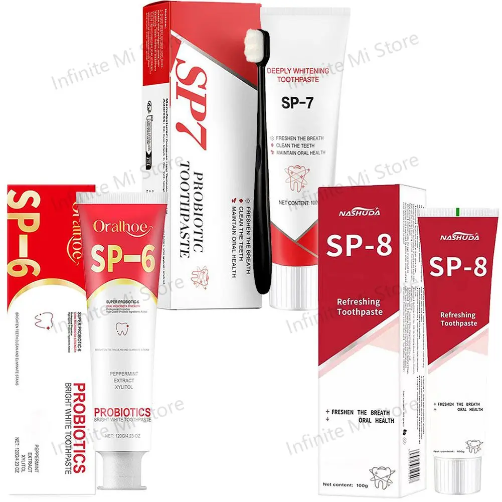 SP-6 Probiotics Brightening Toothpaste White Tooth Stains Smoke Stains Amino Acid Breath Fresh Oral 1005007464297180