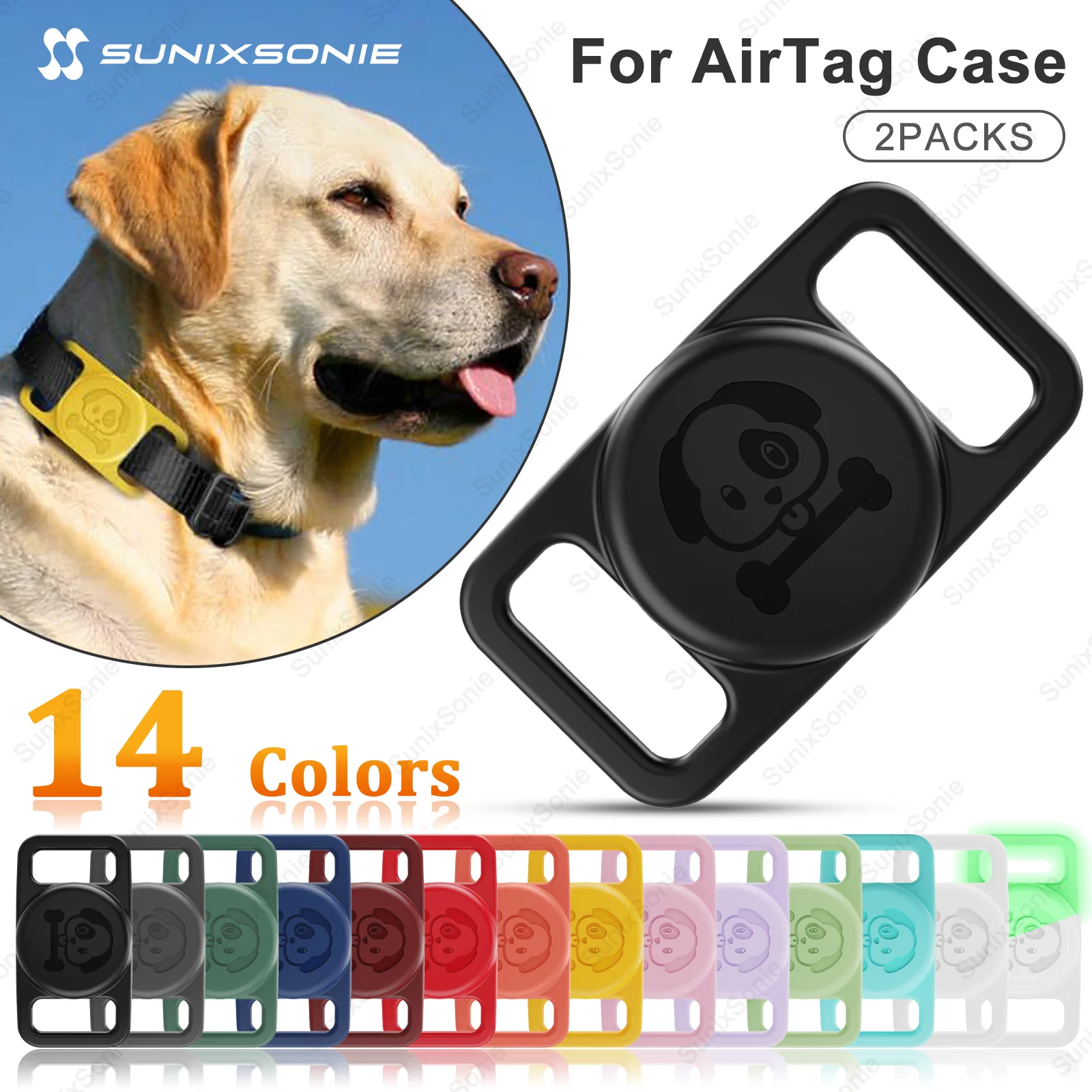 AirTag Dog Collar Holder 2 Pack Waterproof Silicone Hidden Loop Anti-Lost Tracker Accessory 1005007464879703