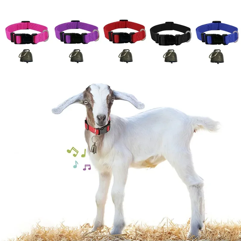Adjustable Goat Collars with Bells Dog Collar Pet Leash Nylon Rope Sheep Grazing Copper Bell Farm 1005007466997776