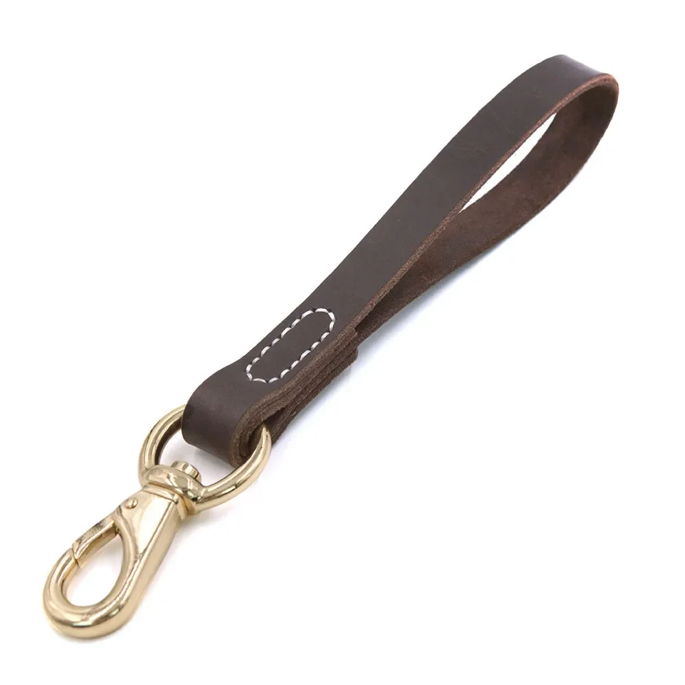 Short Dog Leash Soft Real Leather Training Traffic Lead with Strong Gold Metal Hook for Pet Dog 1005007468993634