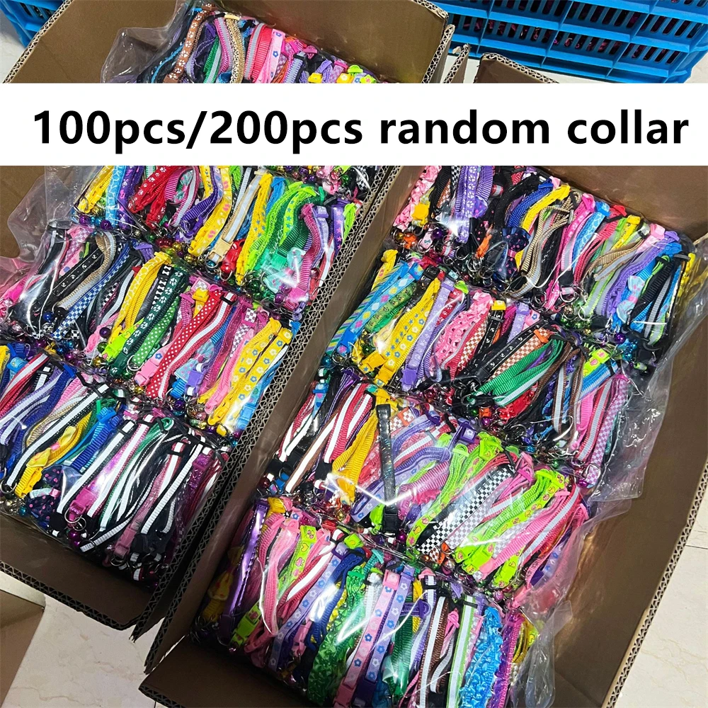 100-200pcs Wholesale Cat Collar Adjustable Bow Pet Collar For Small Dogs Footprint Cats Collar With 1005007470076506