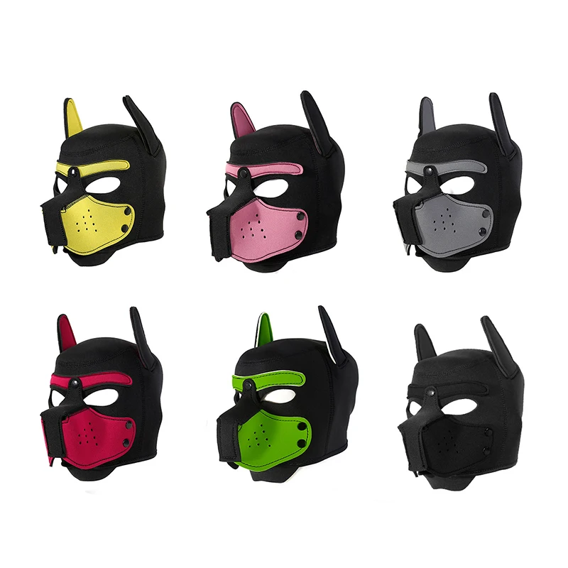 Dog Head Mask Removable Muzzle Hood Mask Cosplay Roleplay Party Gay Puppy Mask Bdsm Masks 1005007475182989