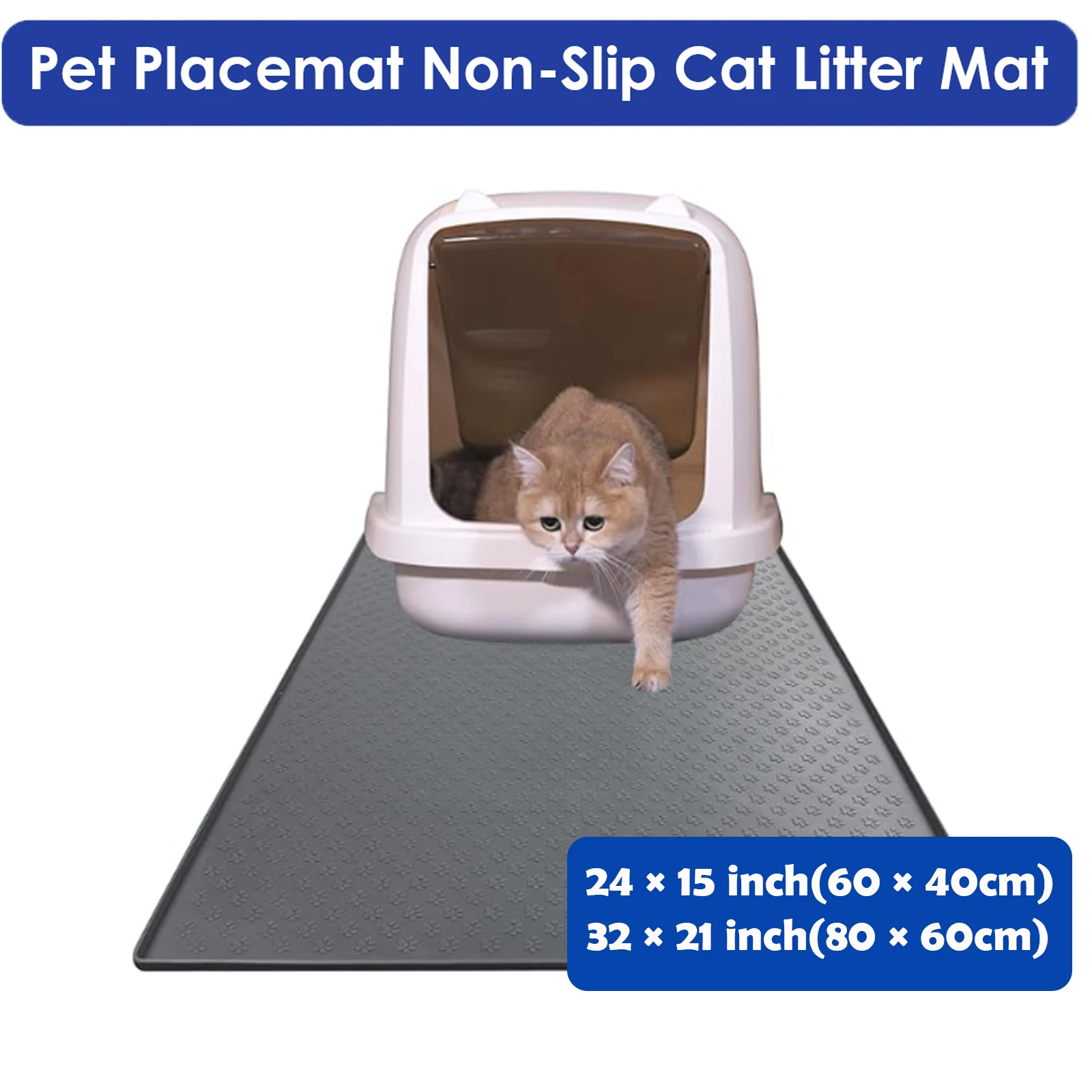Silicone Cat Litter Mat Waterproof Pet Litter Box Pad Washable Bed Mat Easy to Clean Non-Slip 1005007475698666