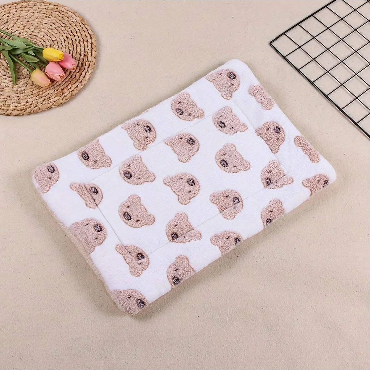 Cartoon Bear Print Pet Blanket, Dog Bed Mat, Small and Medium-Sized Dog, Cat (1pc) 1005007482520160