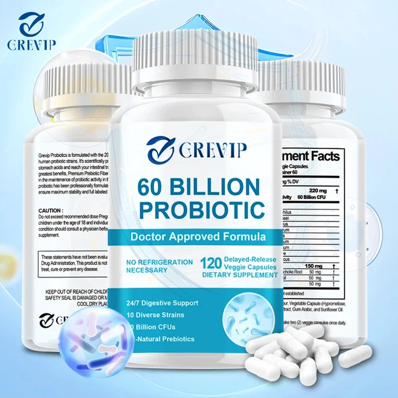 60 Billion Probiotics - Contains Prebiotics and Digestive Enzymes To Promote Healthy Digestion 1005007485886288