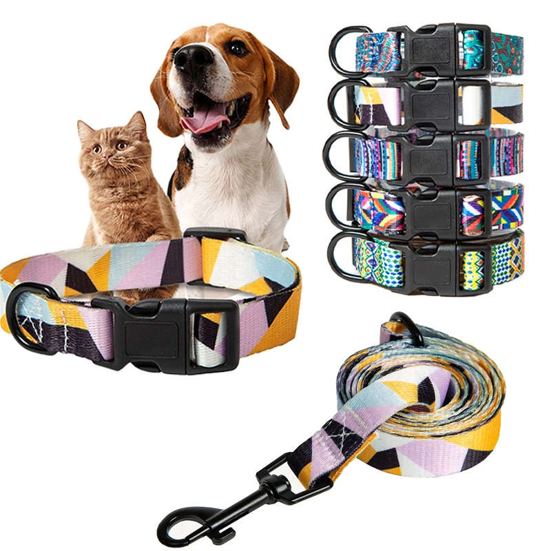 Bohemia Style Dog Cat Collar and Leash Set for Small Large Dogs Chihuahua Puppy Adjustable Collars 1005007487283448