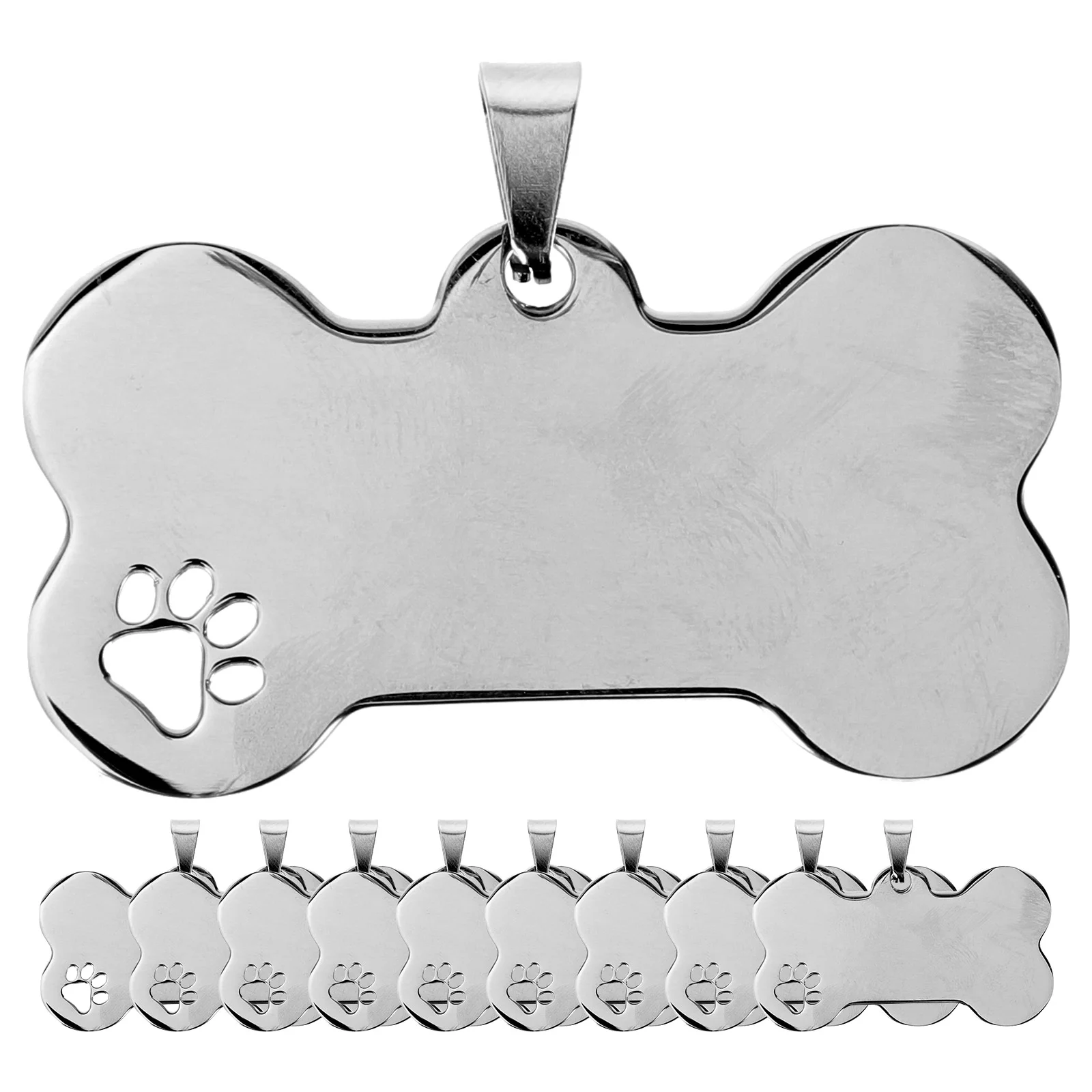 10 Pcs Stainless Steel Dog Tags Personalized Engraved Pet ID Tag Blank Dog Name Tags For Collars 1005007491101125