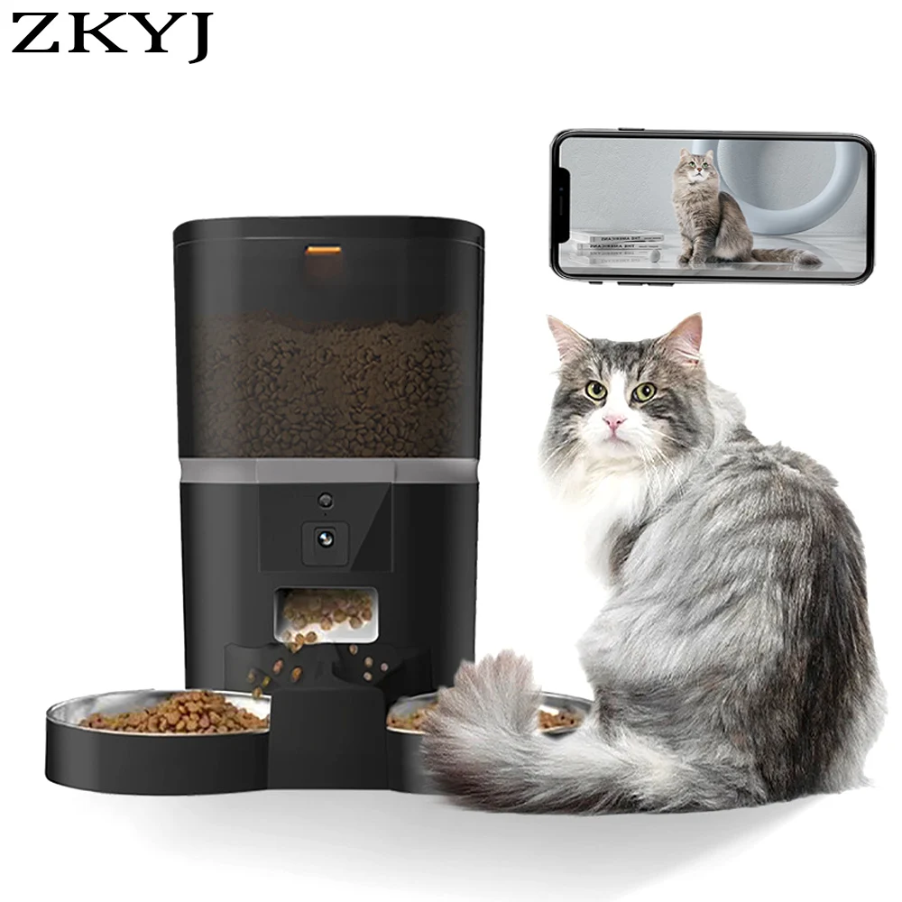 Double Meal Automatic Cat Feeder, Cat Feeder With Video, Tuya WIFI Automatic Dog Feeder 1005007494527073