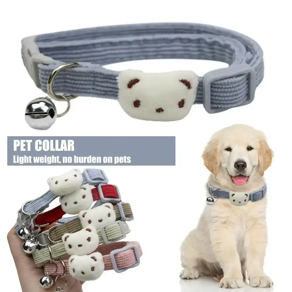 Для Собак Lovely Pet Collar Adjustable Cartoon Style Soft Pet Necklace with Bell Adjustable Small 1005007498215865