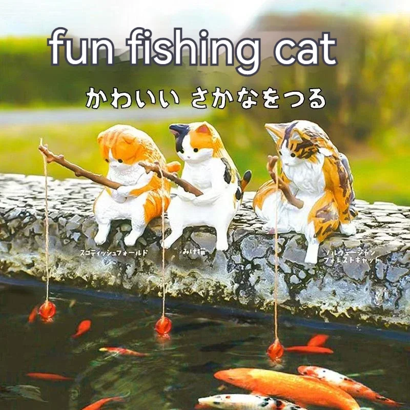 Fuuny Creative Aquarium Decoration Small Fishing Cat Aquarium Accessories Landscaping Ornament Fish 1005007507412585