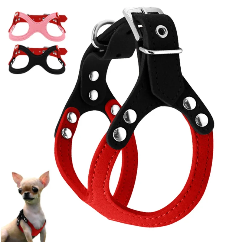 Soft Suede Leather Small Pet Dog Harness for Puppies Chihuahua Yorkie Teddy Puppy Adjustable Chest 1005007508662807