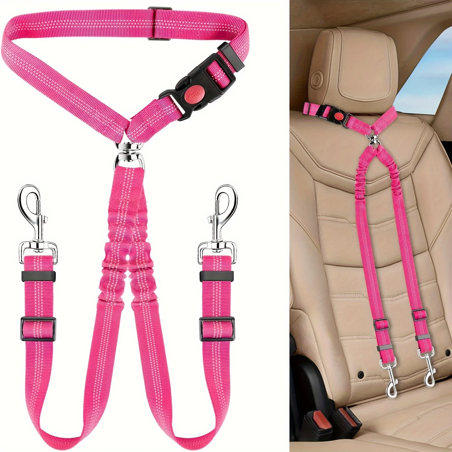 Pet Dog Seat Belt Car Supplies Dog Cat Car Fixed Dog Chain Buffer Traction Car Safety Rope One (1Pcs) 1005007514646115