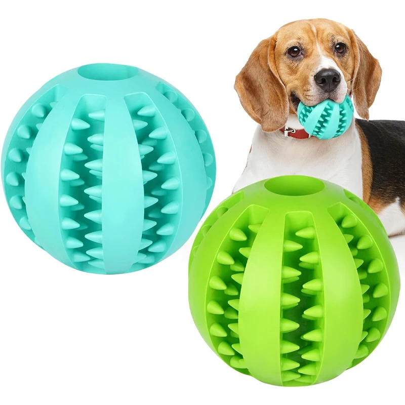 Natural Rubber Pet Dog Chew Toys Tooth Cleaning Treat Ball Interactive Elasticity Ball Puppy 1005007516013148