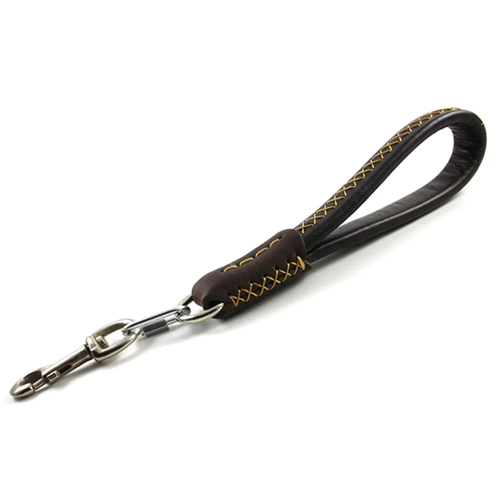 Short Real Leather Dog Leash Traffic Lead for Dogs Short Dog Leashes for Large Medium Dogs Heavy 1005007516905964