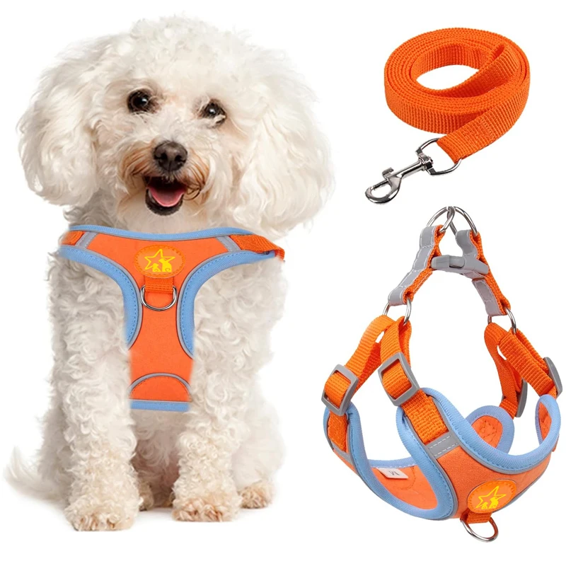 Pet Harness Vest Walking Lead for Puppy Dogs Collar Adjustable Reflective Breathable Harness 1005007534996417