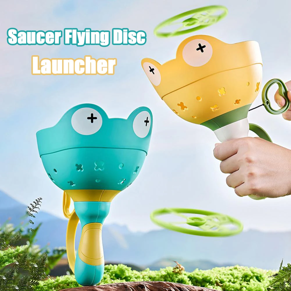 Saucer Flying Disc Launcher Flying Saucer Gun Toy Shooting Soaring Ejection Catapult Funny Outdoor 1005007537763349