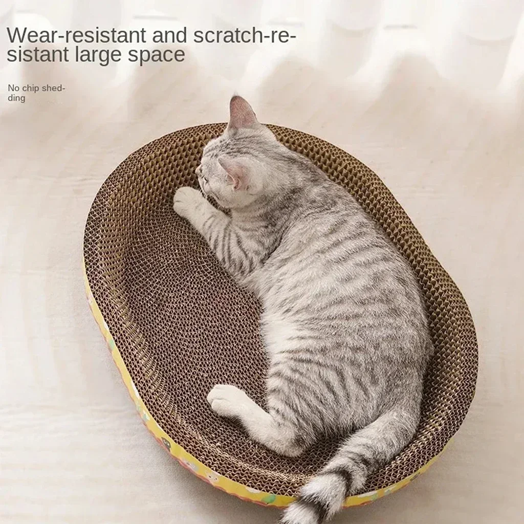 Cat Scratching Board Protect Furniture Grinding Claw Toys Oval Corrugated Paper Wear-Resistant Cat 1005007538886752