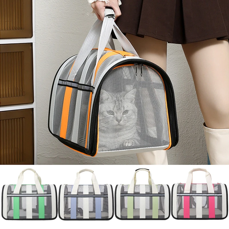 Pet Carrying Bag Outing Portable Cat Dogs Handbag Foldable Small to Medium Dog Cage Mesh Handbag 1005007541054630