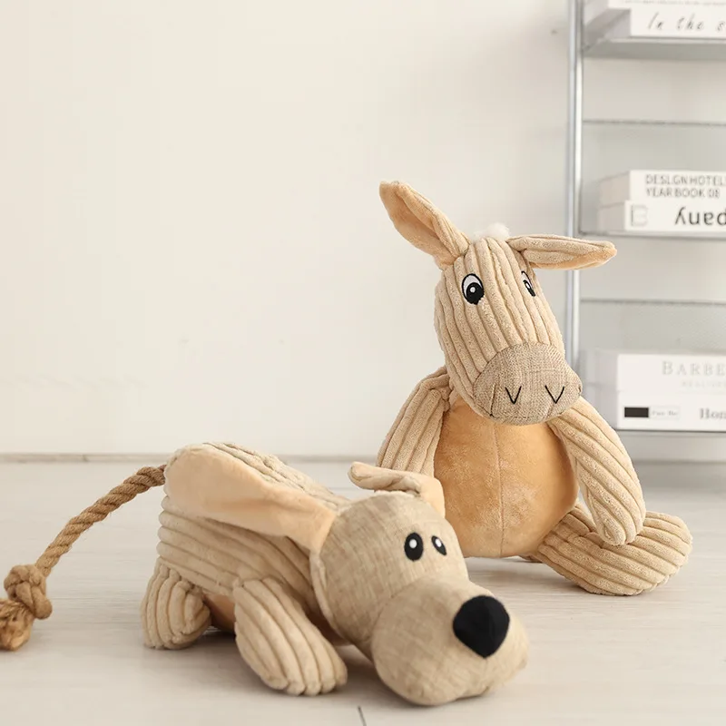 New Pet Plush Toy Dog Teeth Bite Resistant Cute Animal Squeak Fashion Interactive Supplies Stuff 1005007542099990