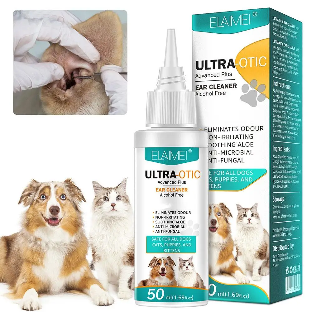 Cat Dog Ear Cleaner Pet Ear Drops Yeast Mites Infectiones Control Odor Removal Relieves Itching 1005007544652265