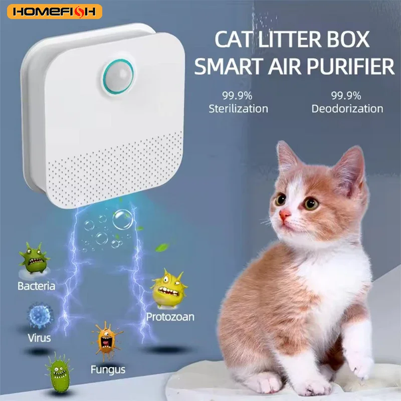 HOMEFISH Smart Cat Odor Purifier for Cat Litter Box Deodorizer Pet Toilet Air Purifier Dog Cat 1005007551200240