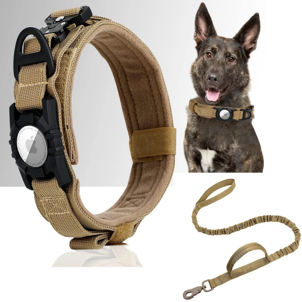 Adjustable Nylon Airtag Holder Dog Collar Metal Buckle Pet Tactical Collar Dog Accessories Anti 1005007556160597