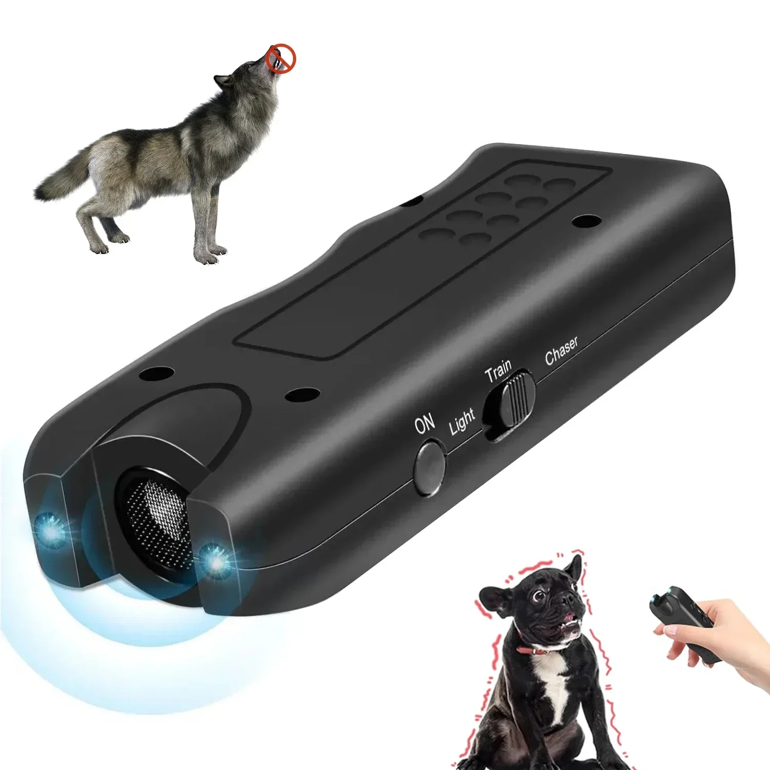 Dog Repeller Portable Ultrasonic Deterrent Handheld Anti-Barking 3in1 Dog Training Device Repel 1005007557410587