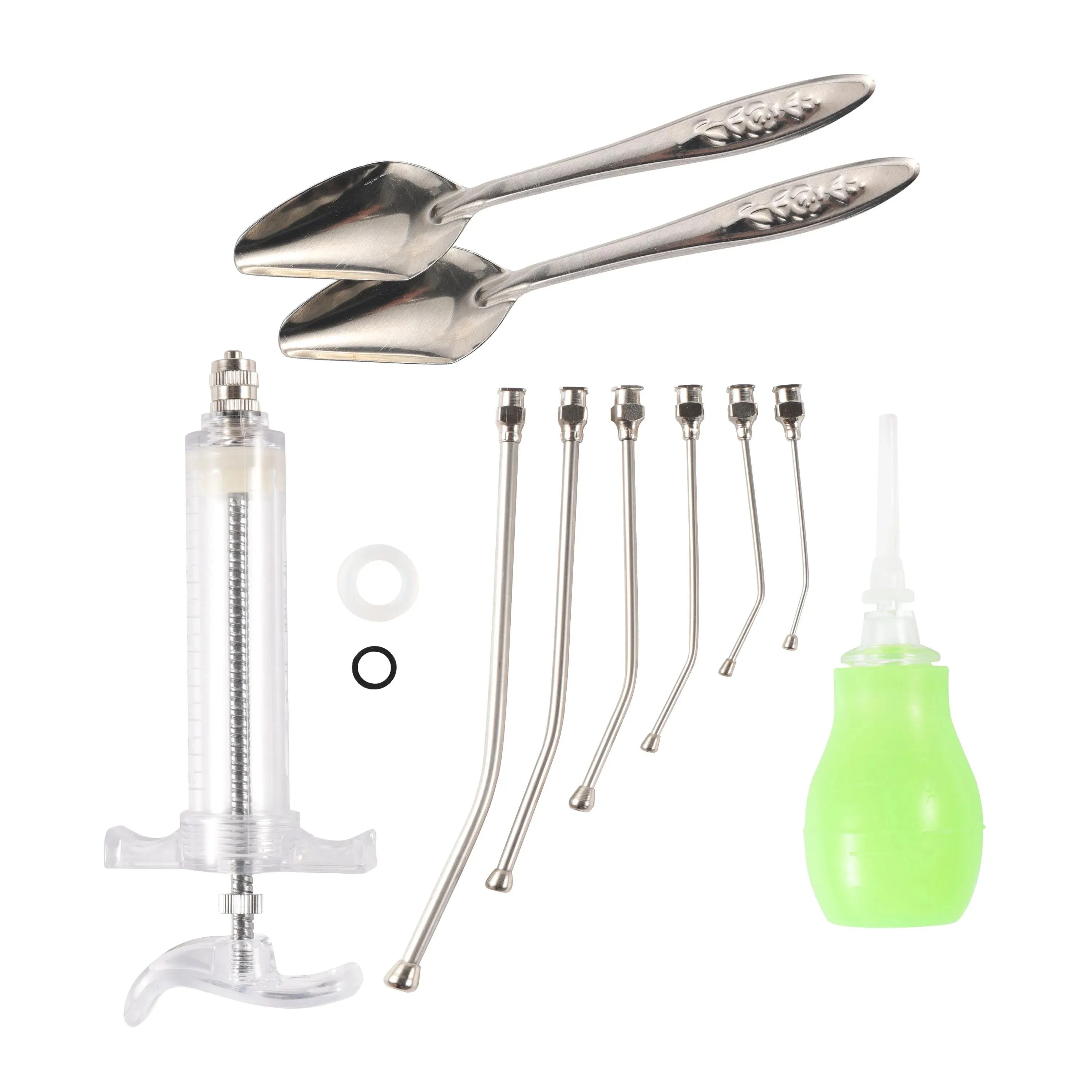 Parrot Manual Feeding Syringe 10ml/20/50ml with 6 Feeding Tubes Feeding Spoons Pet Bird (1 Set) 1005007561732476